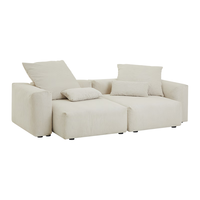 曲美家居lab墩墩沙发模块懒人沙发 豆腐块百变客厅阳台书房简约沙发 灯芯绒（燕麦白）  24cm 扶手（24*84*60）