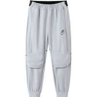 亚瑟士 童装 男童长裤吸湿速干休闲运动针织长裤 020灰色