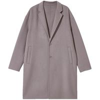 杰克·琼斯（JACK&JONES）男装衣服秋冬商务休闲中长款毛呢大衣男羊毛呢子双面羊绒外套男士 E12漂流木 175/96A/M