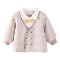 modomoma新生儿用品婴儿衣服男女宝宝连体衣爬爬服 咖色前开翻领上衣 73cm