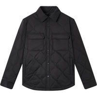 gxgjeans男装 2024年冬季轻暖黑色短款翻领羽绒服 黑色-1 M (170)