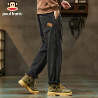 大嘴猴（paul frank）牛仔裤男士秋冬季美式宽松裤子男裤阔腿休闲裤男 黑灰色 29