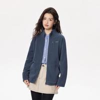 佐丹奴 2025年秋冬保暖摇粒绒女士外套品牌刺绣立领针织休闲外套女款