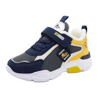 哈比熊童鞋冬款儿童运动鞋男童鞋加绒保暖休闲鞋二棉鞋AW6586 灰蓝黄(加绒)33码