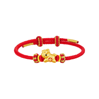 珍尚银中国黄金马年本命年红手绳足银手链女护身符马新年