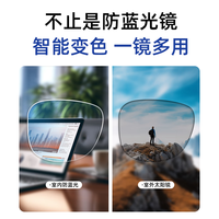 万新（WAN XIN）万新镜片 非球面mr-8防蓝光 变色 1.60可配眼镜近视眼镜框8701 8701银色C3 镜架+依视路旗下万新防蓝光1.60镜片