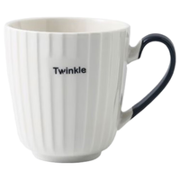 华青格陶瓷杯马克杯高颜值水杯创意办公室女士喝水杯咖啡杯子 twinkle 竖条纹马克杯1个