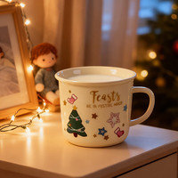 华青格陶瓷杯马克杯高颜值水杯创意办公室女士喝水杯咖啡杯子 多缤纷乐蔓马克杯（圣诞款）