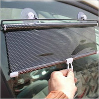 汽车遮阳挡防晒隔热自动伸缩收缩夏季遮阳板遮光布车内防晒遮阳帘吸盘装饰汽车用车载遮阳挡窗帘隔热防晒用品 黑色款 加强版前挡196*102cm