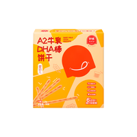 伊威（Eastwes）婴幼儿A2牛乳DHA棒饼干 宝宝零食 不添食盐蔗糖78克(6袋)6个月+ 【A2牛乳】DHA棒饼干