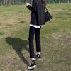 黑色高腰加绒烟管直筒牛仔裤女秋冬2025春秋欧货小个子牛仔裤