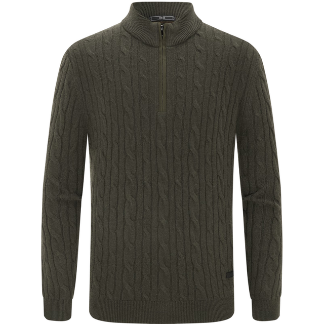 EMZ 鄂尔多斯 羊毛羊绒抗菌秋冬老钱风加厚半拉链内搭针织衫