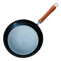 臻古朴章丘平底锅煎锅老式手工锻打无涂层传统铁锅烙饼煎牛排不粘锅家用 鱼鳞煎锅 26cm
