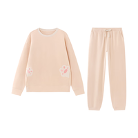 全棉时代睡衣【7A抗菌抗静电抗起球】男女士萌宠针织暖绒可外穿家居服