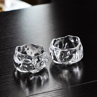 玻璃品茗杯小功夫茶杯套装家用茶道主人杯个人日式白黄清酒杯
