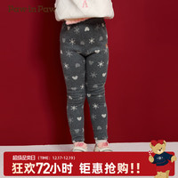 PawinPaw卡通小熊童装秋冬女童加绒针织裤休闲打底裤舒适 Grey灰色/15 140 cm
