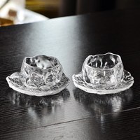 玻璃品茗杯小功夫茶杯套装家用茶道主人杯个人日式白黄清酒杯