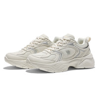骆驼 运动男鞋女鞋厚底增高低帮休闲老爹鞋子 8042，象牙白/银白，女 38