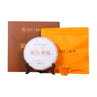 品品香 品香 茶叶 福鼎白茶2023年原料寿眉茶饼250g 简语白茶饼 礼盒装 单饼装-京