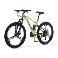 凤凰（Phoenix）山地自行车男女青少年车顺泰变速成人越野软尾山地车 霸王龙 软尾双减震/内走线/橄榄绿三刀轮 24英寸【适合145-175CM】 27速
