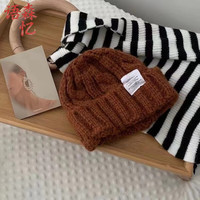 语森忆 纯色日系学生帽子女秋冬天粗