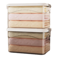 稻草熊 收纳箱家用收纳玩具衣服零食收纳盒后备箱大容量储物箱塑料整理箱 透明白 5L