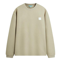 马克华菲【满印提花】长袖T恤男2024春季潮牌宽松百搭休闲上衣套头T恤 701卡其 L