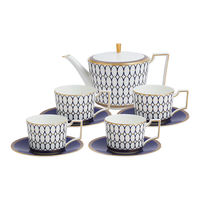 Wedgwood金粉年华午夜蓝1壶4杯4碟骨瓷咖啡具杯碟茶具套装 【京仓配送】1壶4杯4碟(午夜蓝)