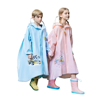 MOREMERRY 牧萌 儿童雨衣男童女童小孩全身防暴雨书包位宝宝上学雨披