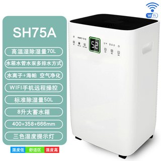 松井除湿机家用轻音卧室抽湿机小型地下室空气吸湿除潮干燥器125E 光白