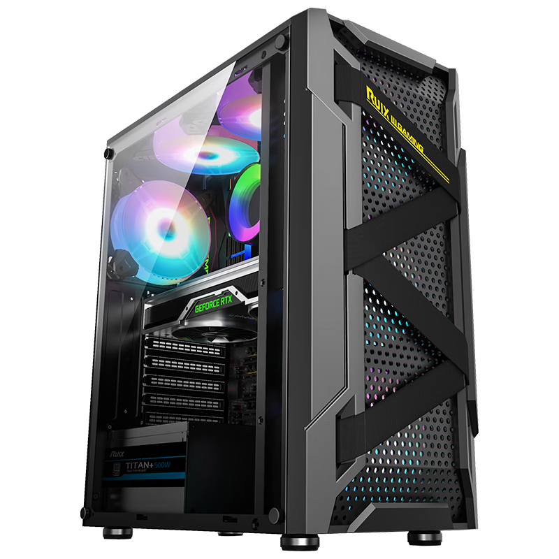 硕扬 十二代酷睿版 组装电脑（黑色、1TB SSD、酷睿i5-12400F、RTX 3070 8G、16GB）