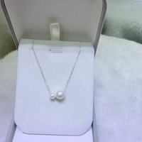 慕绢诸暨天然淡水珍珠项链5-8mm正圆几乎双珠经典简约款 5-8mm正圆几乎无瑕双珠