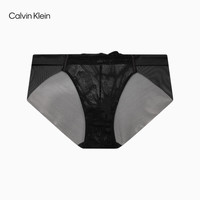 卡尔文·克莱恩 内衣25女士ck轻透蕾丝顺滑弹力比基尼三角内裤女 UB1-太空黑 1条 M