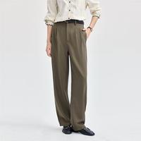 佐丹奴 秋冬弹力压褶中腰休闲裤女梭织宽松遮肉显瘦休闲长裤女款