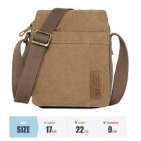 Troop 帆布男包简约单肩包男士包包欧美休闲英伦复古包斜跨单肩包