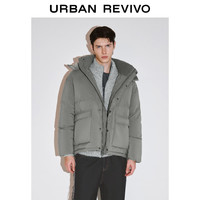 UR2025冬季男装时尚休闲连帽绗缝羽绒服UMY150014+ 暖灰 XL