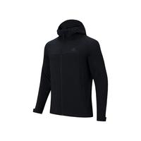 安踏（ANTA）水壳冲锋衣丨梭织加绒连帽运动外套男士春季防风防泼水开衫上衣 基础黑-1 3XL/男190