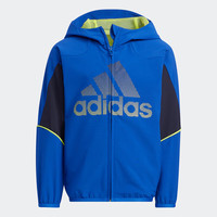 adidas 儿童春秋季防风运动连帽夹克外套HD9992 皇家蓝 104