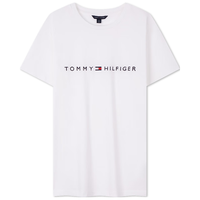 TOMMY HILFIGER24春季女装纯棉休闲通勤刺绣合身打底短袖T恤76J4880 白色YCI XS （：80-100斤）