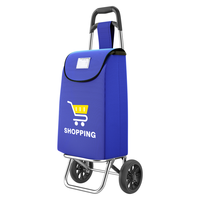 百草园买菜手拉车购物车拉杆家庭用拖车老年人出行便携车可折叠大容量 【简约更轻便】-蓝色