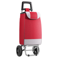 百草园买菜手拉车购物车拉杆家庭用拖车老年人出行便携车可折叠大容量 【加大加厚】红色-轻音大径轮