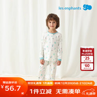 丽婴房 儿童睡衣儿童内衣套装男女童秋季内衣套装家居服秋衣秋裤 玉湖蓝-两粒扣+棉A类 80 cm/1岁