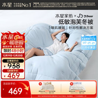 水星家纺 冬季泡芙纤维被 蓝色 220*230cm