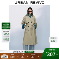 UR UR2025秋季女装气质双排扣腰带风衣外套UWM150045 浅卡其 XS