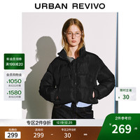 UR UR2025冬季女装休闲简约百搭立领短款棉服UYY150089 黑色 M