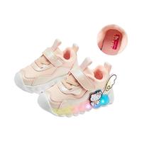 凯蒂猫 Hello Kitty 童鞋女童运动鞋宝宝冬季闪灯二棉鞋短绒保暖发光灯鞋6821粉色22 粉色(加棉内里) 22码适合脚长12.4-12.9cm