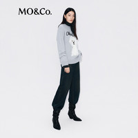 MO&Co.毛衣2025冬含牦牛绒萌宠系列毛绒小狗宽松圆领淡人MBE4SWTT17 冰灰蓝色 M /165