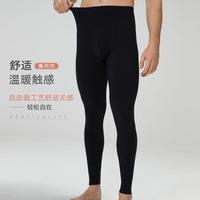 曼妮芬 含羊毛舒适保护暖松紧腰中腰男士长裤打底裤秋裤男