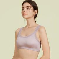 金三塔 真丝纯色窄花边背心式抹胸文胸内衣女