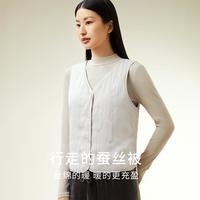 金三塔 秋冬女绗缝V领真丝棉保暖背心女保暖内衣女